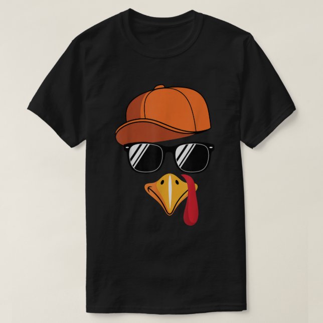 Cooles Truthahn-Gesicht Lustiges Erntedankfest-Ver T-Shirt (Design vorne)