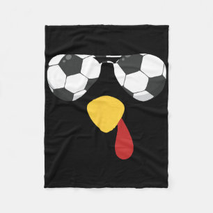 Cooles Truthahn-Gesicht mit Fußball-Sonnenbrille z Fleecedecke