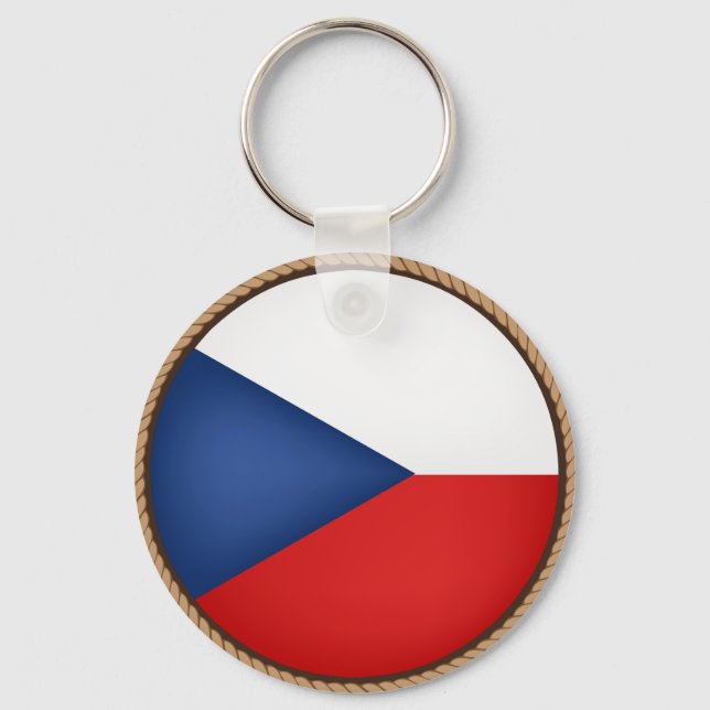 Cooles tschechisches Flag-Siegel Schlüsselanhänger (Vorderseite)