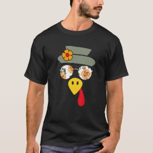 Cooles türkisches Gesicht mit blühenden Sonnenbril T-Shirt