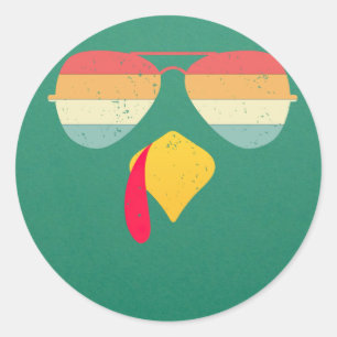 Cooles türkisches Gesicht mit Sonnenbrille Funny T Runder Aufkleber