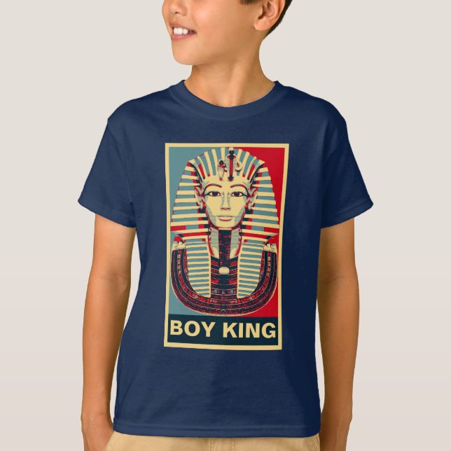Cooles Tutankhamen Plakatart "Jungen-König-" T-Shirt (Vorderseite)