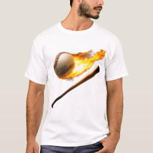 Cooles und flammendes Baseballkonzept T-Shirt