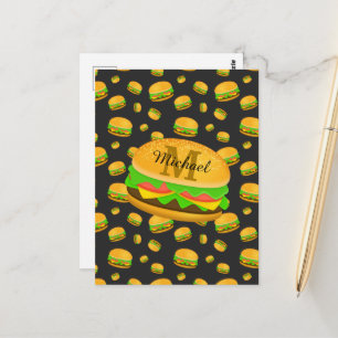 Cooles und lustiges Hammermuster Monogram Postkarte