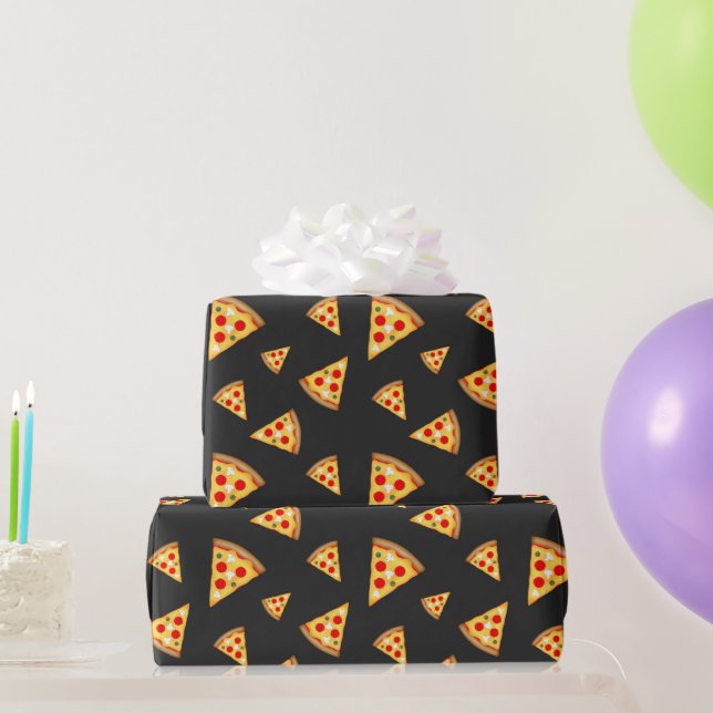Cooles und lustiges Pizzaschnittmuster Geschenkpapier (Partygeschenke)