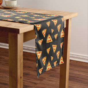 Cooles und lustiges Pizzaschnittmuster Kurzer Tischläufer