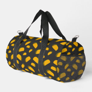 Cooles und lustiges Yummy-Taco-Muster dunkelgrau Duffle Bag