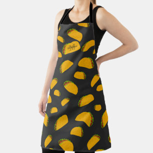 Cooles und lustiges Yummy-Tacom-Muster Monogram Schürze