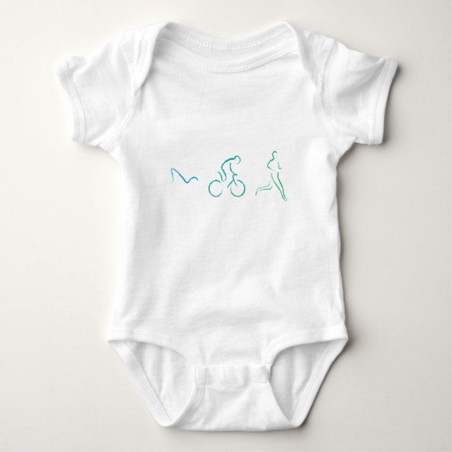 Cooles und originelles Design für Triathleten Baby Strampler (Vorderseite)