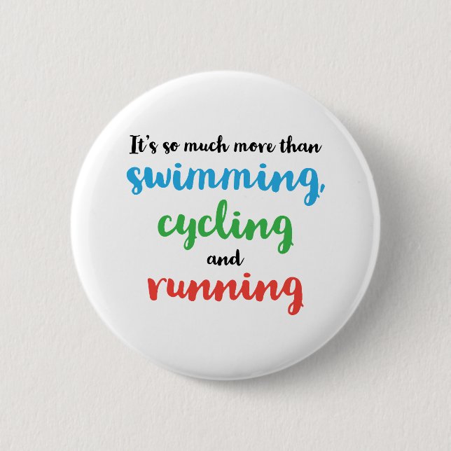 Cooles und originelles Design für Triathleten Button (Vorderseite)