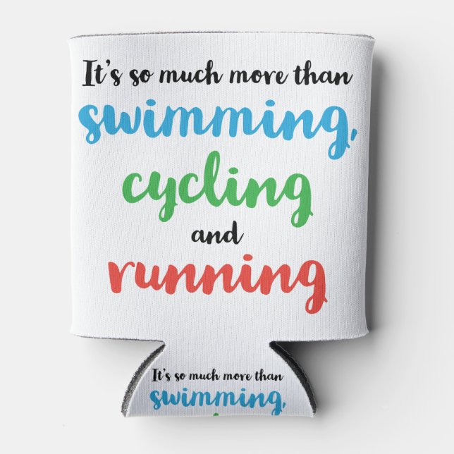 Cooles und originelles Design für Triathleten Dosenkühler (Vorderseite)
