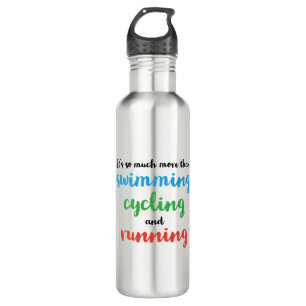 Cooles und originelles Design für Triathleten Edelstahlflasche