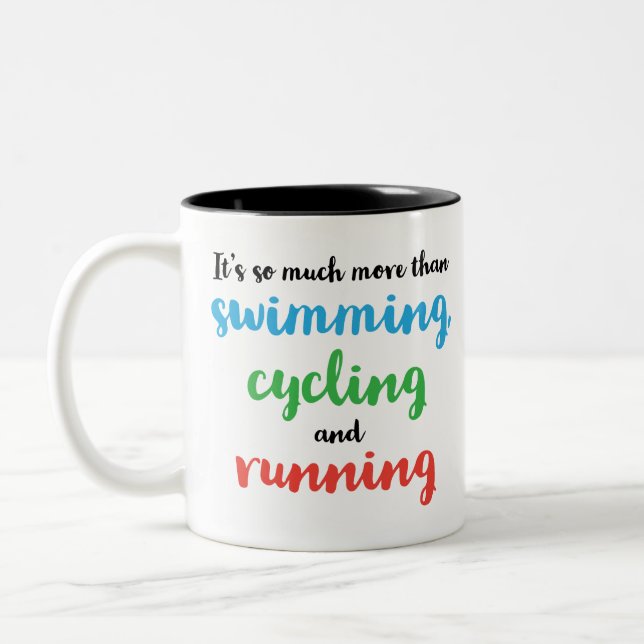 Cooles und originelles Design für Triathleten Zweifarbige Tasse (Links)