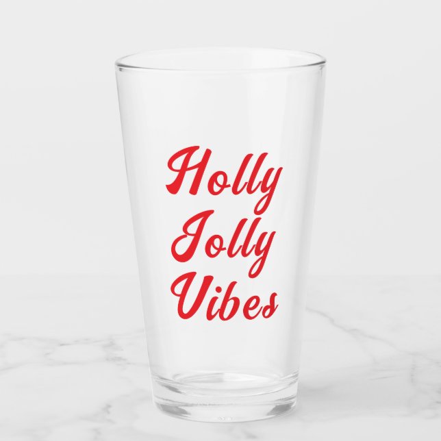 Cooles und stilvolles Modern Frohe Weihnachtsbiere Glas (Vorderseite)