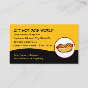 Cooles und trendiges Hotdog Themenrestaurant Visitenkarte