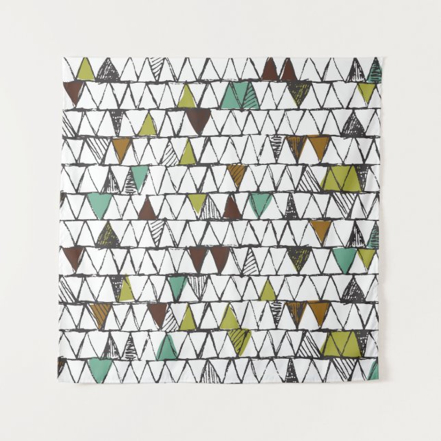 Cooles und trendiges nahtloses Muster aus handgeze Wandteppich (Vorderseite)