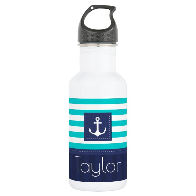 Cooles und trendy Nautical Anchor Design kundenspe Edelstahlflasche (Vorderseite)