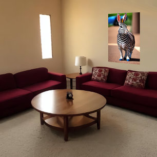 Cooles und zauberhaftes Hybridkaninchen Zebra   Ar Poster