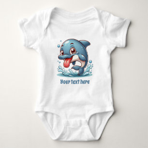 Cooles Unisex-Strand-Add-Text-Ozean-Delfin Baby Strampler