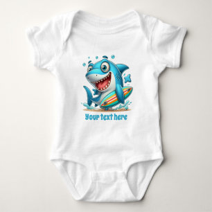 Cooles Unisex-Strand-Add-Text-Ozean-Hai Baby Strampler