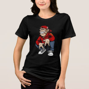 Cooles Urbanes Affen-Maskottchen Straßenstyle Char Tri-Blend Shirt