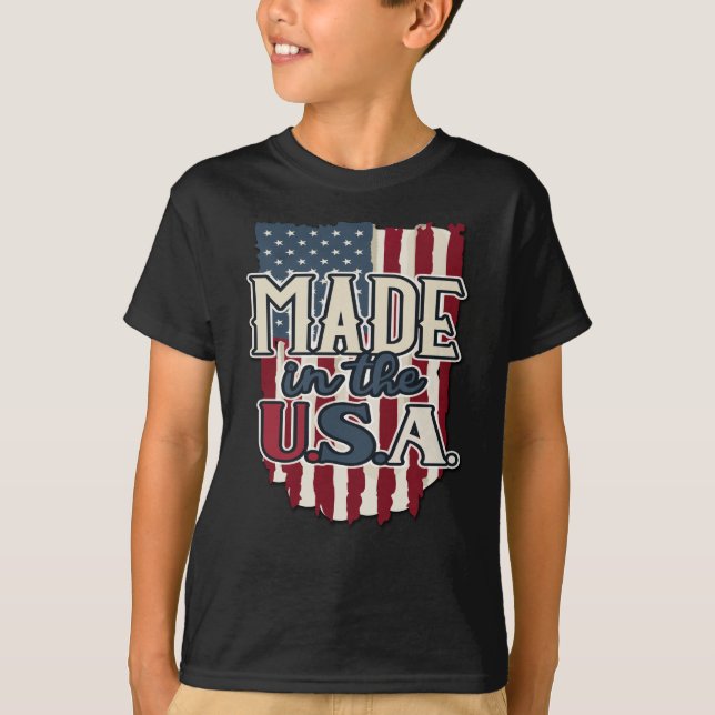 Cooles US-Flaggendesign made in USA T-Shirt (Vorderseite)