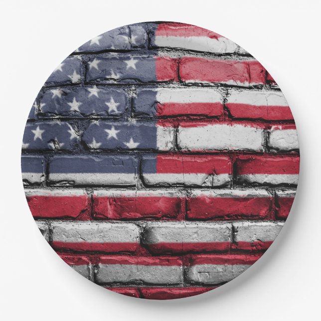 Cooles USA-Flag-Design Pappteller (Vorderseite)