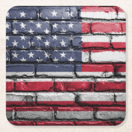 Cooles USA-Flag-Design Rechteckiger Pappuntersetzer