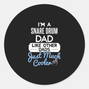 Cooles Vatertagsdesign Snare Drum Papa Runder Aufkleber
