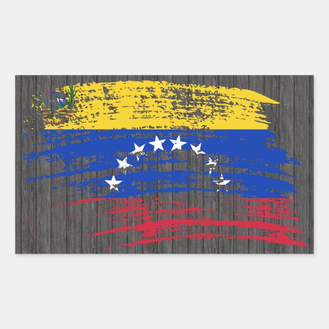 Cooles venezolanisches Flaggendesign Rechteckiger Aufkleber (Vorderseite)