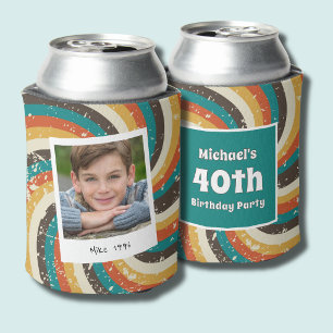 Cooles Vintage 40. Geburtstagsfoto für Jungen Dosenkühler