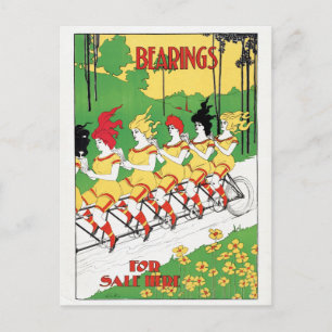 Cooles Vintage-Fahrrad-Radtour-Reiseposter Postkarte