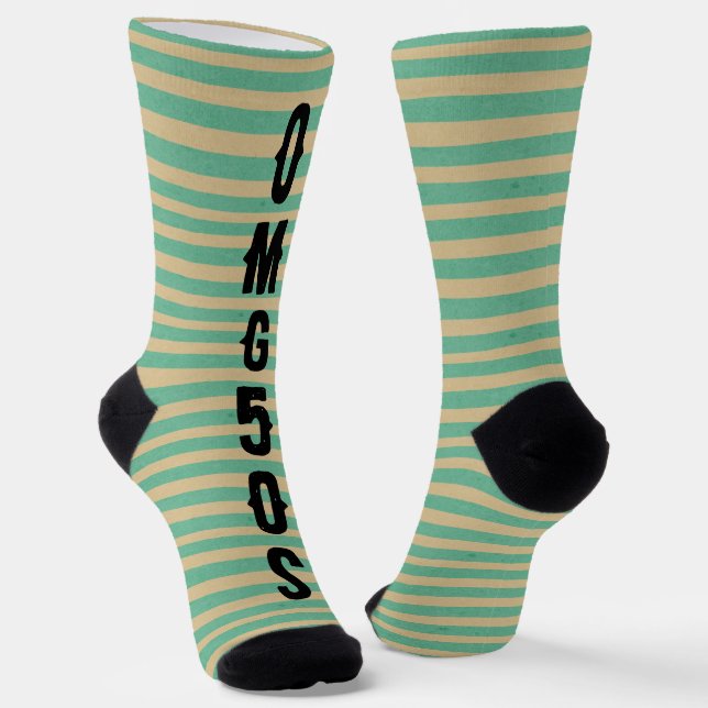 Cooles vintage gestreiftes Muster 50er Mode Socken (Gewinkelt)