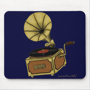 Cooles Vintage-Grammophon-Mauspad-Design Mousepad