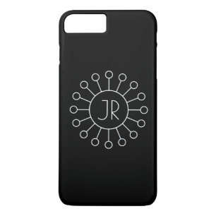 Cooles Vintage-Logo-Stil-Monogramm Schwarz & Wei Case-Mate iPhone Hülle