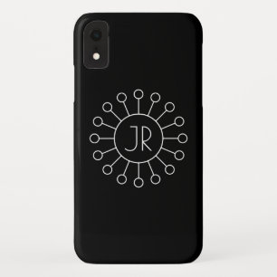 Cooles Vintage-Logo-Stil-Monogramm Schwarz & Wei Case-Mate iPhone Hülle
