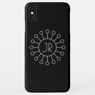 Cooles Vintage-Logo-Stil-Monogramm Schwarz & Wei Case-Mate iPhone Hülle