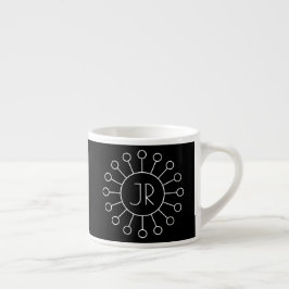 Cooles Vintage-Logo-Stil-Monogramm | Schwarz & Wei Espressotasse