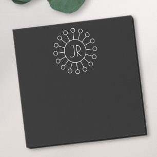 Cooles Vintage-Logo-Stil-Monogramm Schwarz & Wei Post-it Klebezettel