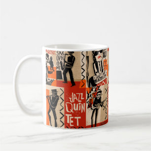 cooles Vintage von Jazzband Poster mit Trompete-Sp Kaffeetasse