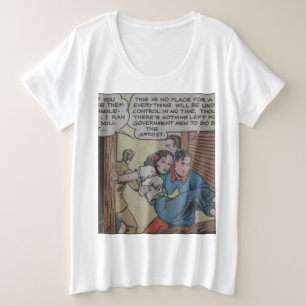Cooles Vintages Superheld-Comic Große Größe T-Shirt