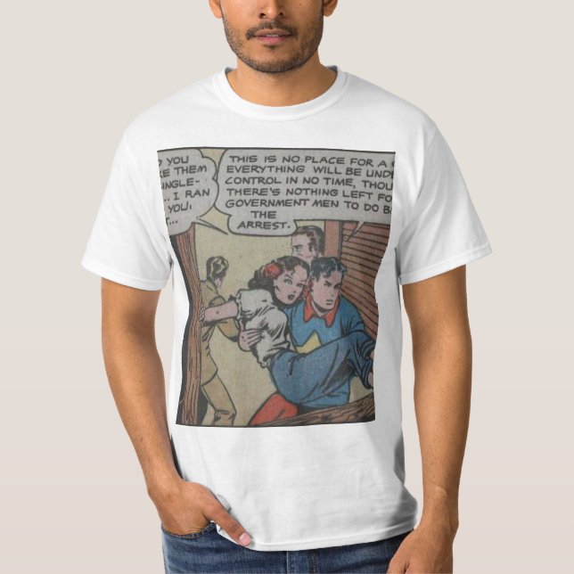 Cooles Vintages Superheld-Comic T-Shirt (Vorderseite)
