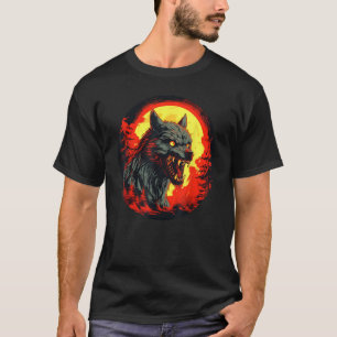 Cooles Wald Werewolf Kostüm für Halloween-Party T-Shirt