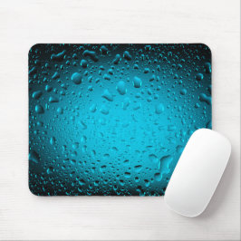 Cooles Wasser tropft blaues Mauspad