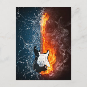 Cooles Wasser und Feuergitterdesign Postkarte