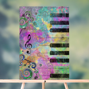 Cooles Wasserfarbenes Piano Acrylschild