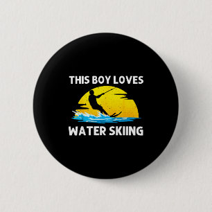 Cooles Wasserskifahren für Jungen Mädchen Skisport Button