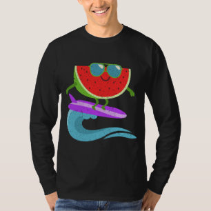 Cooles Watermelon Surfboard Funny Summer Frucht Vi T-Shirt