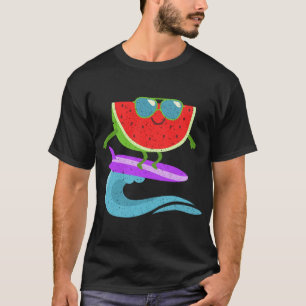 Cooles Watermelon Surfboard Funny Summer Frucht Vi T-Shirt