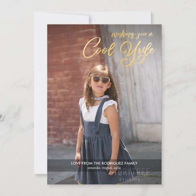 Cooles Weihnachten Imitate Gold-Script mit Ihrem F (Vorderseite)